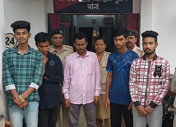 Agartala Railway Police detained four Bangladeshi youths for entering India illegally. TIWN Pic May 18
