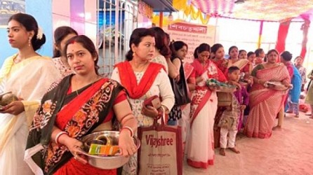 People rowed up at Shiva Temples in Agartala on Shiva Chaturdashi. TIWN Pic Feb 16