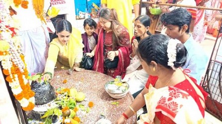 People rowed up at Shiva Temples in Agartala on Shiva Chaturdashi. TIWN Pic Feb 16