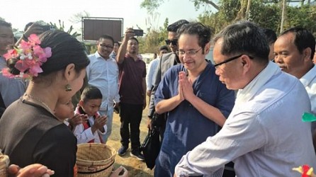 Foundation stone laid for 500 seated community hall costing Rs. 4 crores in Paharpur. TIWN Pic Feb 16