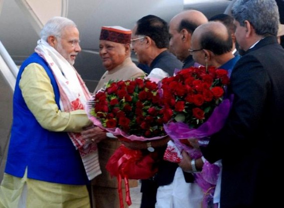 'Eagerly looking forward to Northeast visit': PM Modi arrives in Guwahati, flags off first passenger train to Meghalaya