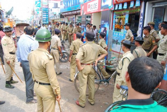 Hawker and Construction material removal programme by AMC Task Force ahead of Puja