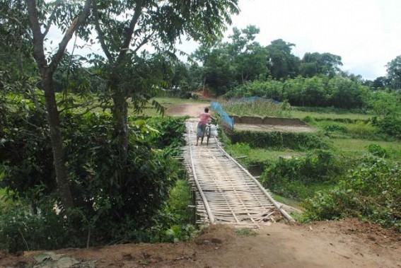 MGNREGA Scam at Kamalpur : Rs 12 Lakhs Embezzlement at Durgachowmuhani Block : On paper RCC concrete foot bridge , but in reality its same old Bamboo foot bridge