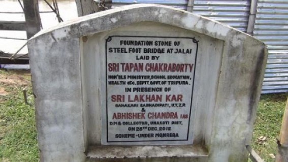 No progress of construction of bridge at Kailasahar: Negligence role of Govt. brings hurdles for farmers  