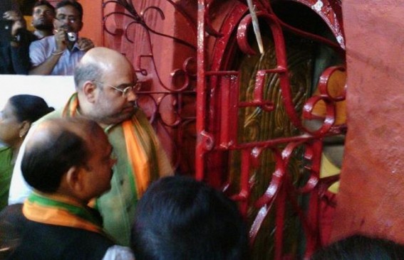 Amit Shah visits Udaipur Matabari, vows to end CPI-M rule by 2018