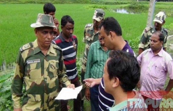 Bangladesh agrees on zero line fencing along Kailasahar border area : Fencing work underway in full swing