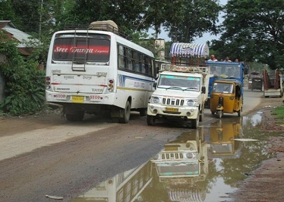 Pathetic condition of National Highway in Udaipur