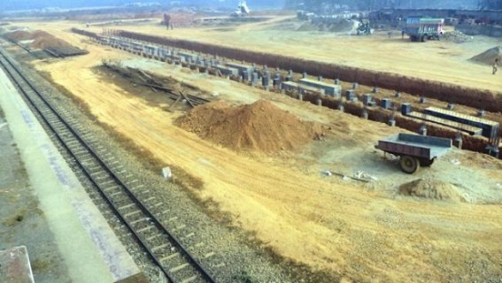Installation of BG tracks in full swing at Agartala Railway Station