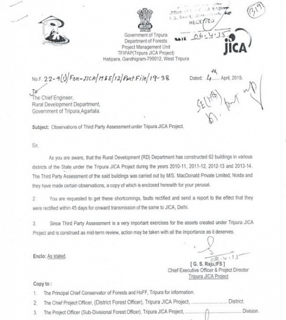 JICA massive corruption : Tripura's Lame duck RD Ministry brings shame to the State again; Foreign money being siphoned out, Statewide embezzlements  