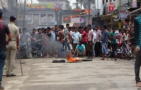 Locals of Kailashahar sub-division staged protest against the negligence of the police