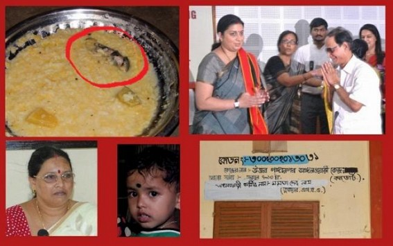 Dharmanagar 'Rat-cooked Mid-day meal' issue : Education Minister Tapan dumps blame to Social welfare Dept: Social welfare Minister Bijita Nath acts ignorance, says no 'official report' so far