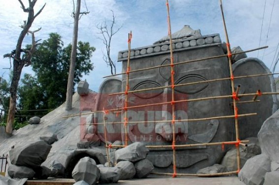 Unakoti Design pandal drawing mass attention  