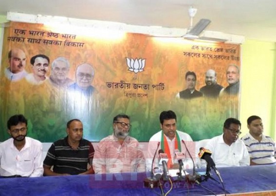 CPI-Mâ€™s brutal attack on BJP at Belonia : BJP held press meet, slammed Badal  Choudury  for Taliban-Raj, claimed â€˜the same CPI-M goons attacked Judge Sourabh Saha during  Strike in 2015â€™