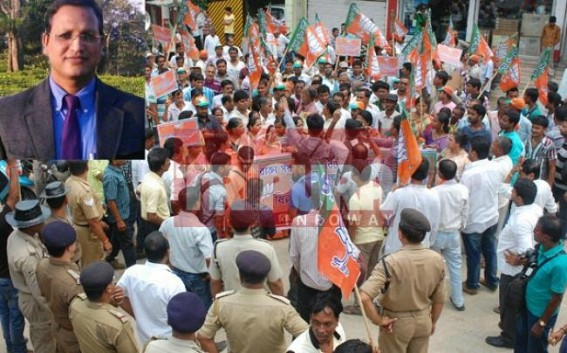 BJP held protest rally, placed deputation to DM west, demands rehabilitation for the effected business during AMC eviction drive for flyover construction