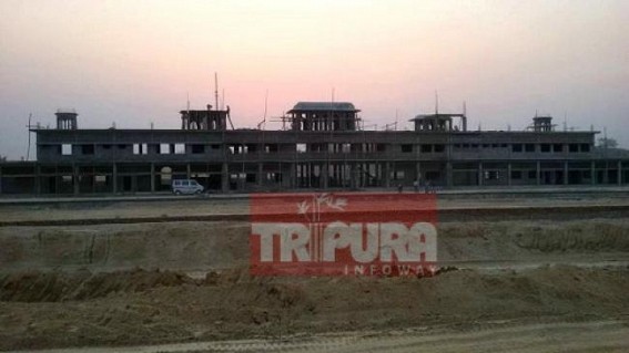 Construction work of the Belonia Railway station in progress 