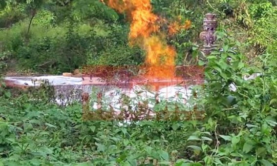 Massive fire in ONGC's poorly  sealed Drilling Point at Takka Tusli : ONGC officials rushed to the spot with drilling equipment and experts : Situation brought in control after 8 hrs, negligence of ONGC is blamed 