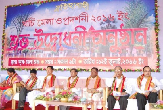 Tripura Transport Minister begs for tribal vote banks in Kharchi-2016
