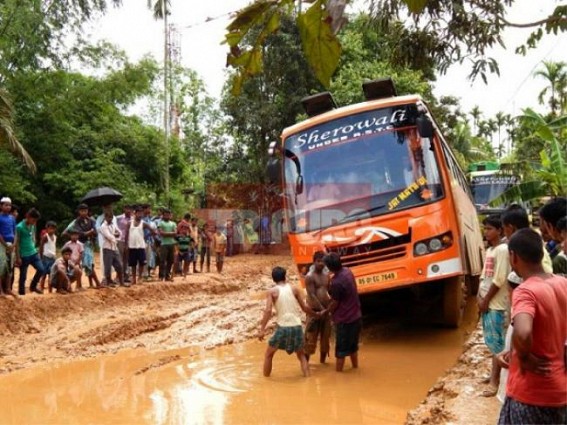 NH-44, along with alternative NHC collapsed badly, no respite from the dilapidated condition of the Transport system in Tripura : Chief Minister in slumber