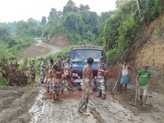 Deplorable Amlighat Sabroom Road: No respite for commuters