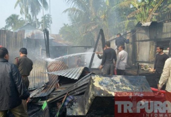 Tension prevails in Tripura after houses torched