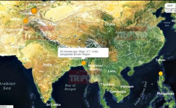 Earthquake horror back in Tripura with 4.7 magnitude tremor at 5.57am on Monday: Epicenter Manikchari near Chittagong (Bangladesh), earthquake felt across Tripura and NE region