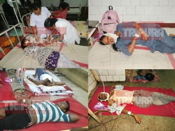 Reckless driving leads serious accident at Boxonagar : 17 admitted in GB, above 40 injured : 3 serious