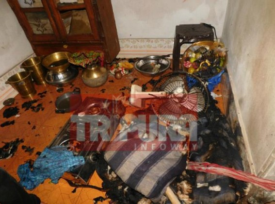 Fire from gas cylinder : 1 injured 