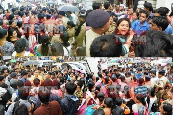Unemployment Tension hits Tripura : B.Ed undergoing students fail to meet Education Minister, lock Higher Education Office 
