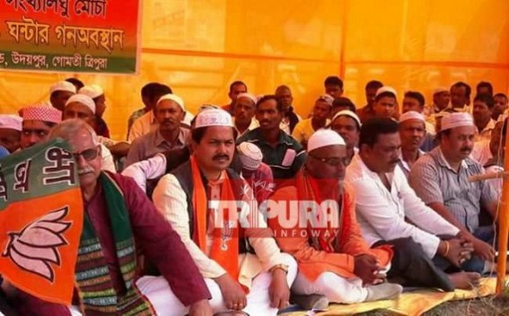 BJP minority cell's 6 hrs demonstration at Udaipur
