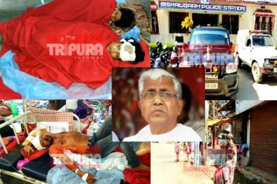 4 BJP activists referred to GB Hospital ! CRPF, TSR deployed at Bishalgarh : Tripura Pre-poll violence leading mass tension : CM Silent ! Parliamentary team to visit Bishalgarh tomorrow