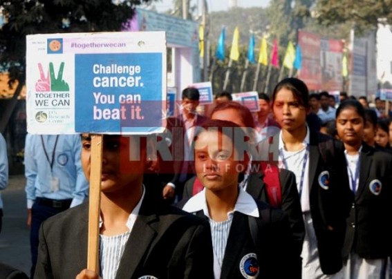 World Cancer Day : students conduct awareness drive 