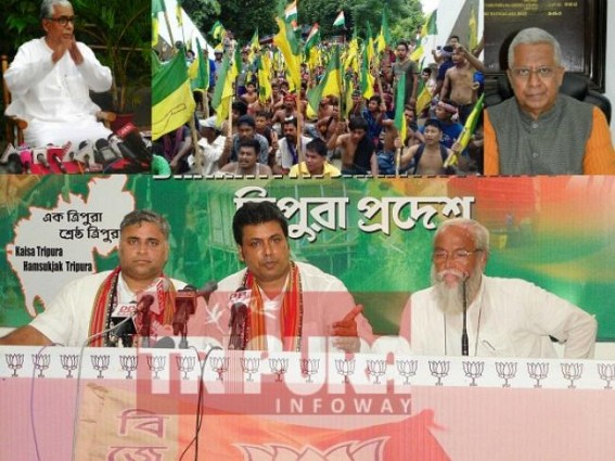 BJP follows Governorâ€™s advise, withdraws blockade in front of Chief Ministerâ€™s residence : Governor meets IPFT leaders to resume Communal Harmony 