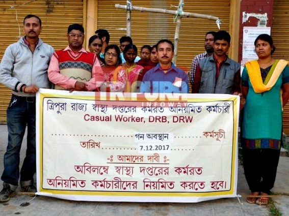 Health Dept's irregular employees protest demanding regularization