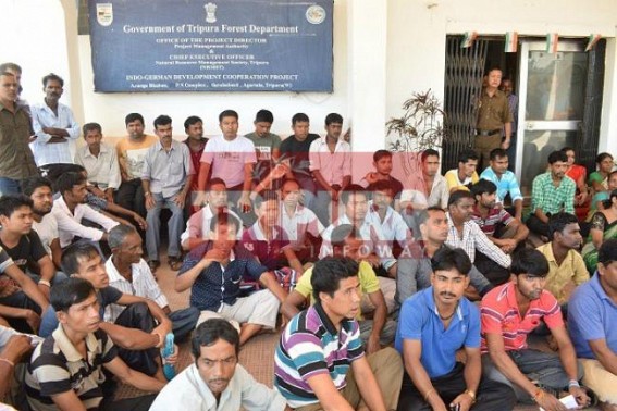 Casual Forest Dept Employees accuse Tripura Govt for violating Central Govtâ€™s guidelines of regularization : Resented employees gherao Forest Office
