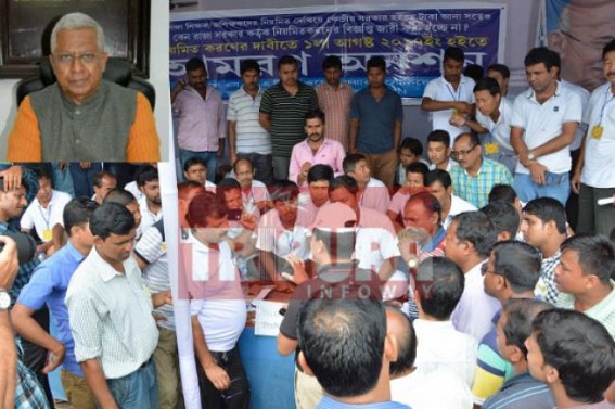 Governorâ€™s representatives meet SSA teachers on Day-7 of Hunger Strike : urges to withdraw the hunger strike