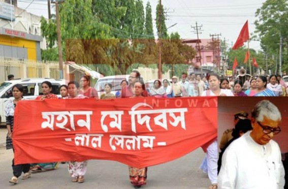 Communists celebrate May Day  : Anti-Capitalist Manik Sarkar fails to create 'Equal Society' in 2 decades : Agriculture falls, GDP growth 0 %, unemployment rate 7.2 lakhs