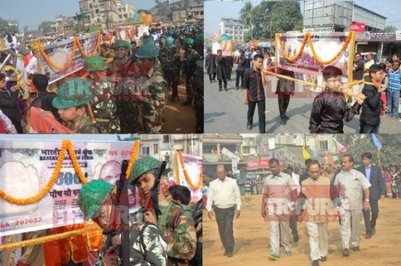 Tripura's dilapidated Education under CPI-M era : Netaji Subhas Vidyaniketan breaks norms, goes political, mocks Modi Govt's  'demonetization' to appease Communists, lameduck Education Minister fails to follow Netaji's ideals 