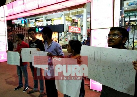 Citizens protest against Internet Suspension at Agartala