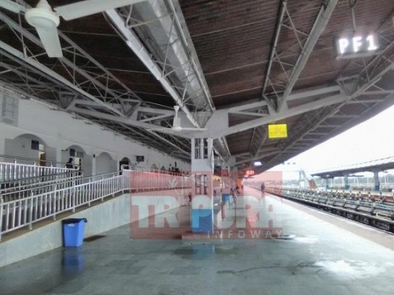 Agartala Rail Station again getting back life after 24 hrs of suspension : 10323's Blockade withdrawn by police force