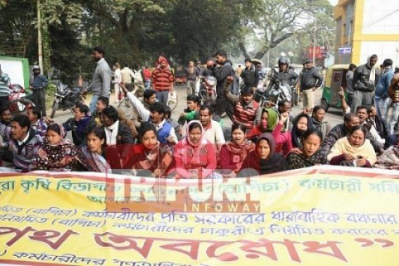 Agricultural Dept's casual staffs warn to block National Highway if tomorrow they are not regularized through Cabinet meeting 