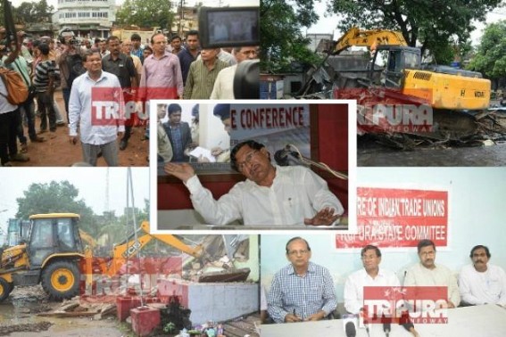 Former Bus Conductor cum â€˜Cash for Job Scam PAPIâ€™ Minister Manik Deyâ€™s egg-face evokes public laughter, also signifies destruction of CPI-M eraâ€™s illegal constructions