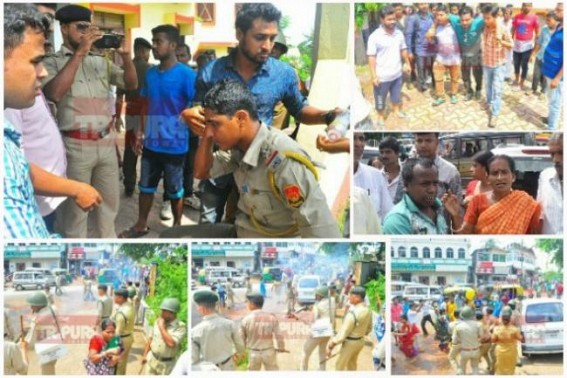 Violent attack upon Opposition Congress : 5 Police officials injured by BJP stone pelters, Lathi charge injured 7 BJP activists, tear gas used to control situation