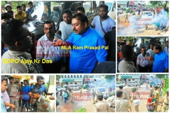 JUMLA Partyâ€™s Terror paralyze Democracy : BJP MLA displayed muscle power, threatened honest Police officer for deploying huge numbers of Police, actions against hooligan stone pelters !