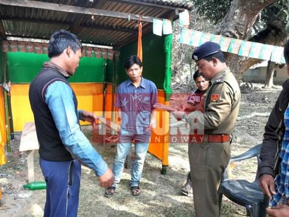 BJP's flags, festoons damaged at Udaipur, Agartala 