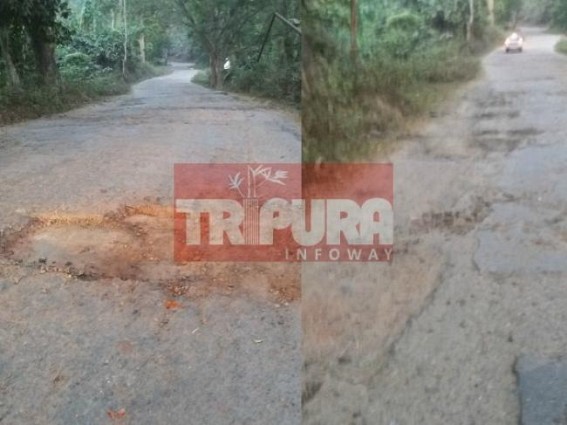 Amarpur highway left in deplorable shape due to no maintenance  