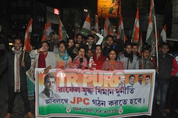 Congress protests demanding JPC probe in Rafale Deal scam
