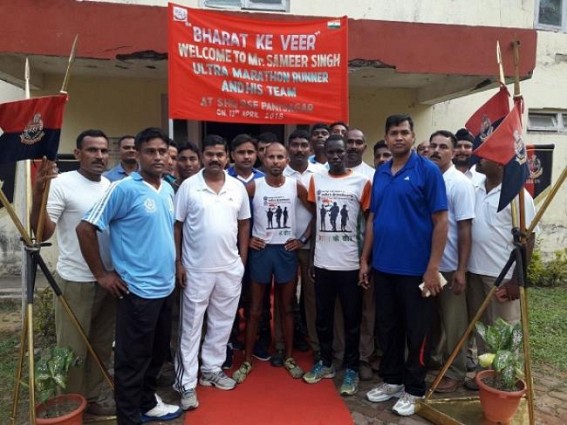Ultra-Marathoner Samir Singh arrives in Tripura