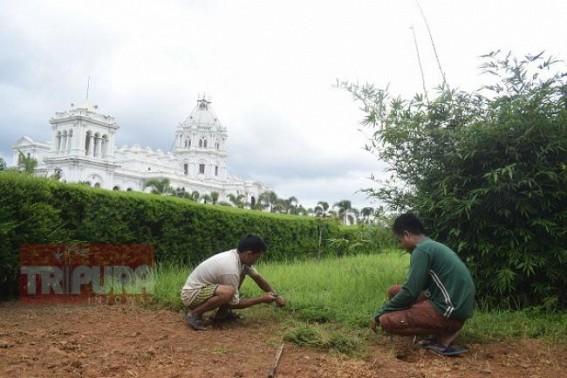 Preparations on peak for Ker Puja at Royal Palace 