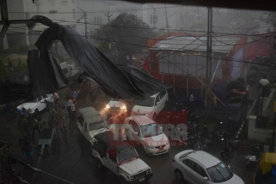 Sudden rain, storm, power cut  paralyzed city