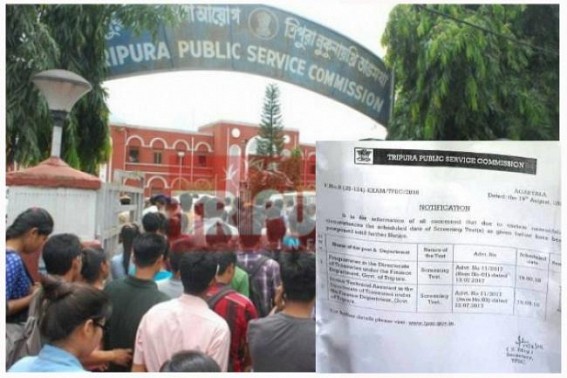 TPSC jolts Job aspirants on Exam Day, Postponed 2017â€™s interviews under Finance Dept â€˜until further noticeâ€™ : BJP Govtâ€™s madness continue with Job aspirants 
